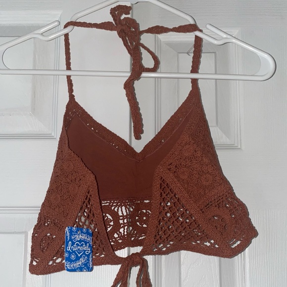Free People Sydney Crochet Bralette in Terracotta - Picture 4 of 7